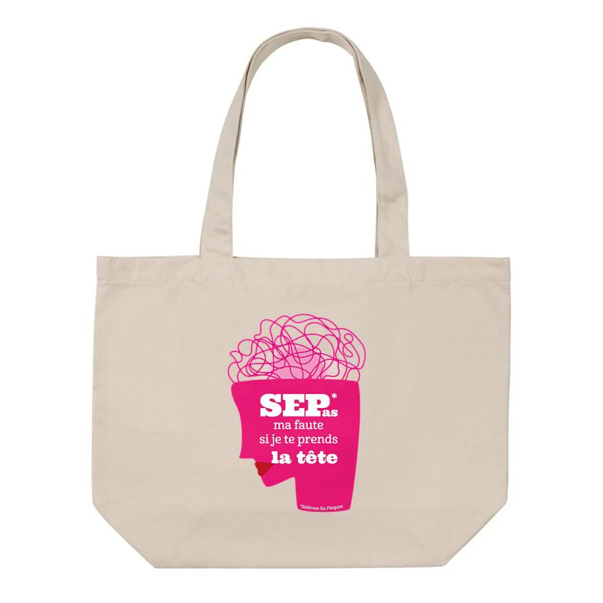 Grand sac Tête en Nuages Seplavie en coton bio, cadeau pour proche ou aidant SEP