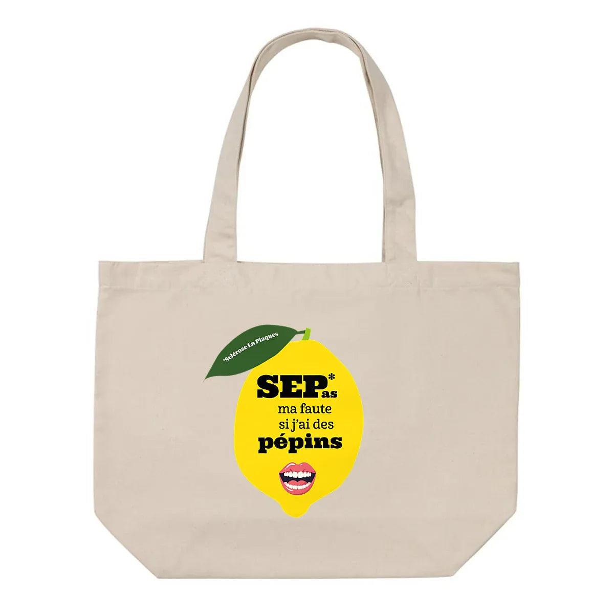 Grand sac Pépin de Vie Seplavie en coton bio, accessoire pour personne avec sclérose en plaques