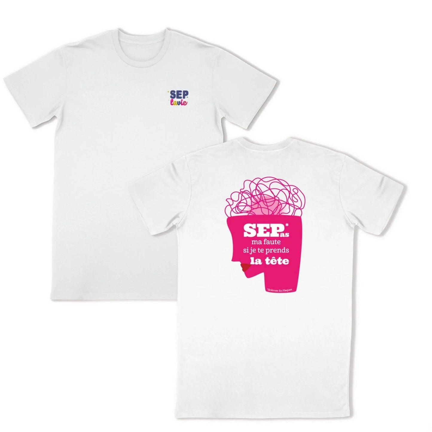 T-shirt unisexe Tête en Nuages Seplavie en coton bio, brouillard cognitif sclérose en plaques
