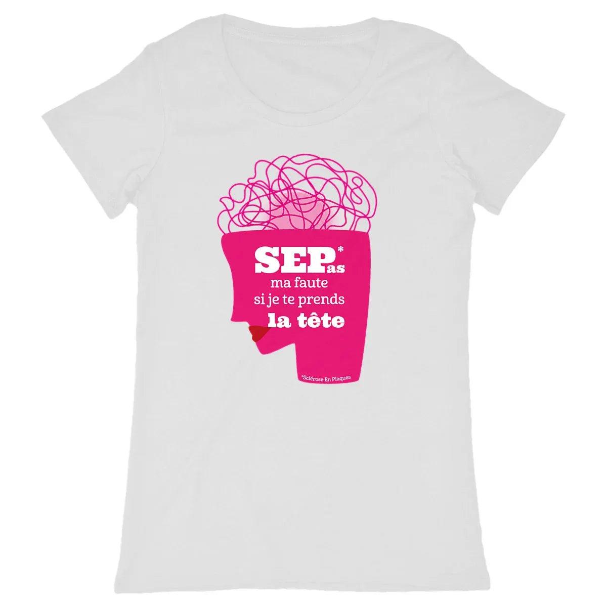 T-shirt femme Tête en Nuages Seplavie blanc, pour vivre avec la sclérose en plaques