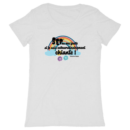 T-shirt femme  blanc Après la pluie Seplavie blanc face, design positif pour vivre avec la SEP