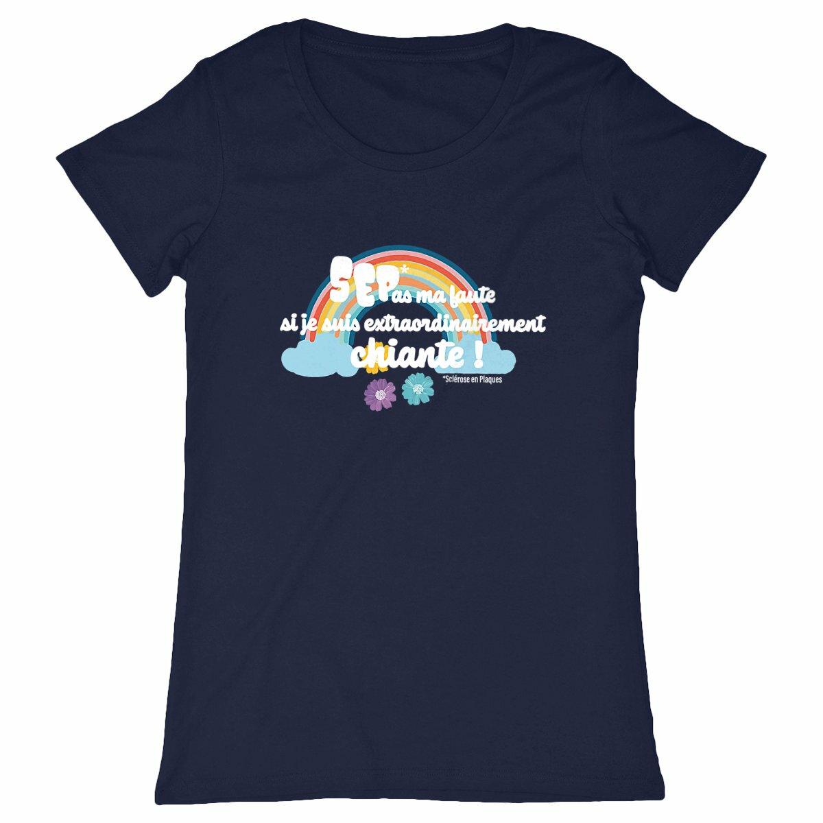 T-shirt femme bleu marine Après la pluie Seplavie bleu marine, cadeau pour personne avec la SEP