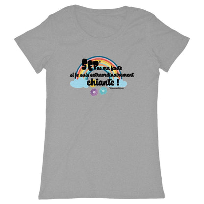 T-shirt femme gris Après la pluie Seplavie gris, coton bio impression française handicap invisible