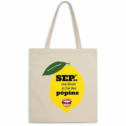 Tote bag Pépin de Vie Seplavie en coton bio naturel, accessoire positif sclérose en plaques