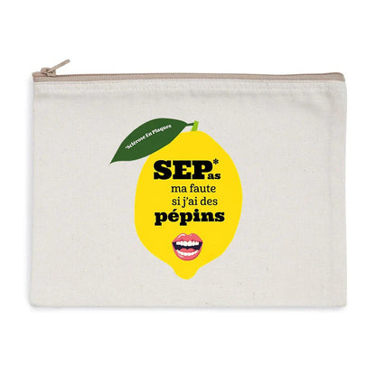 Trousse Pépin de Vie Seplavie en coton bio, cadeau optimiste pour personne avec la SEP ou handicap invisible