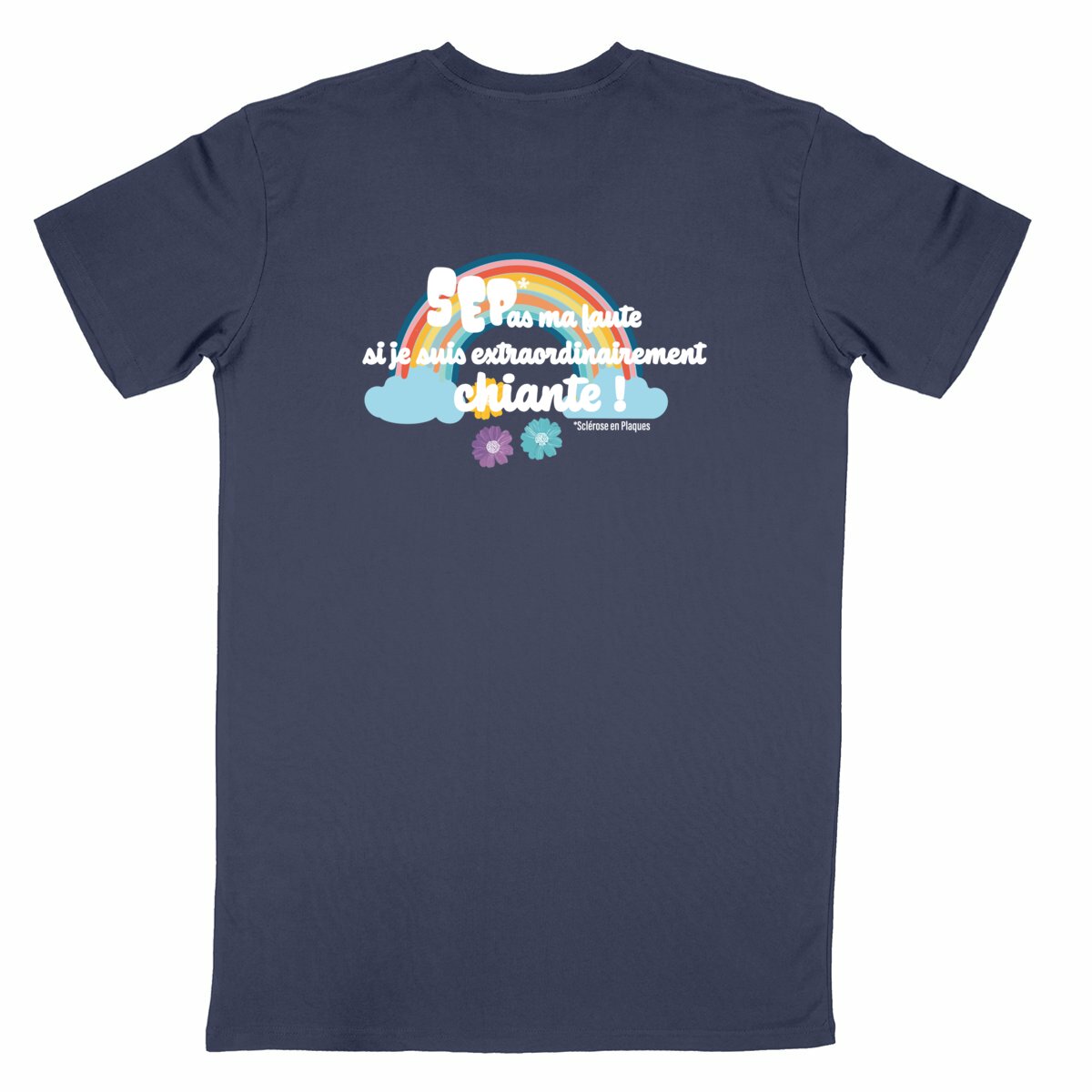 Tee-shirt unisexe Extra Noir/Bleu marine - dos_bleumarine